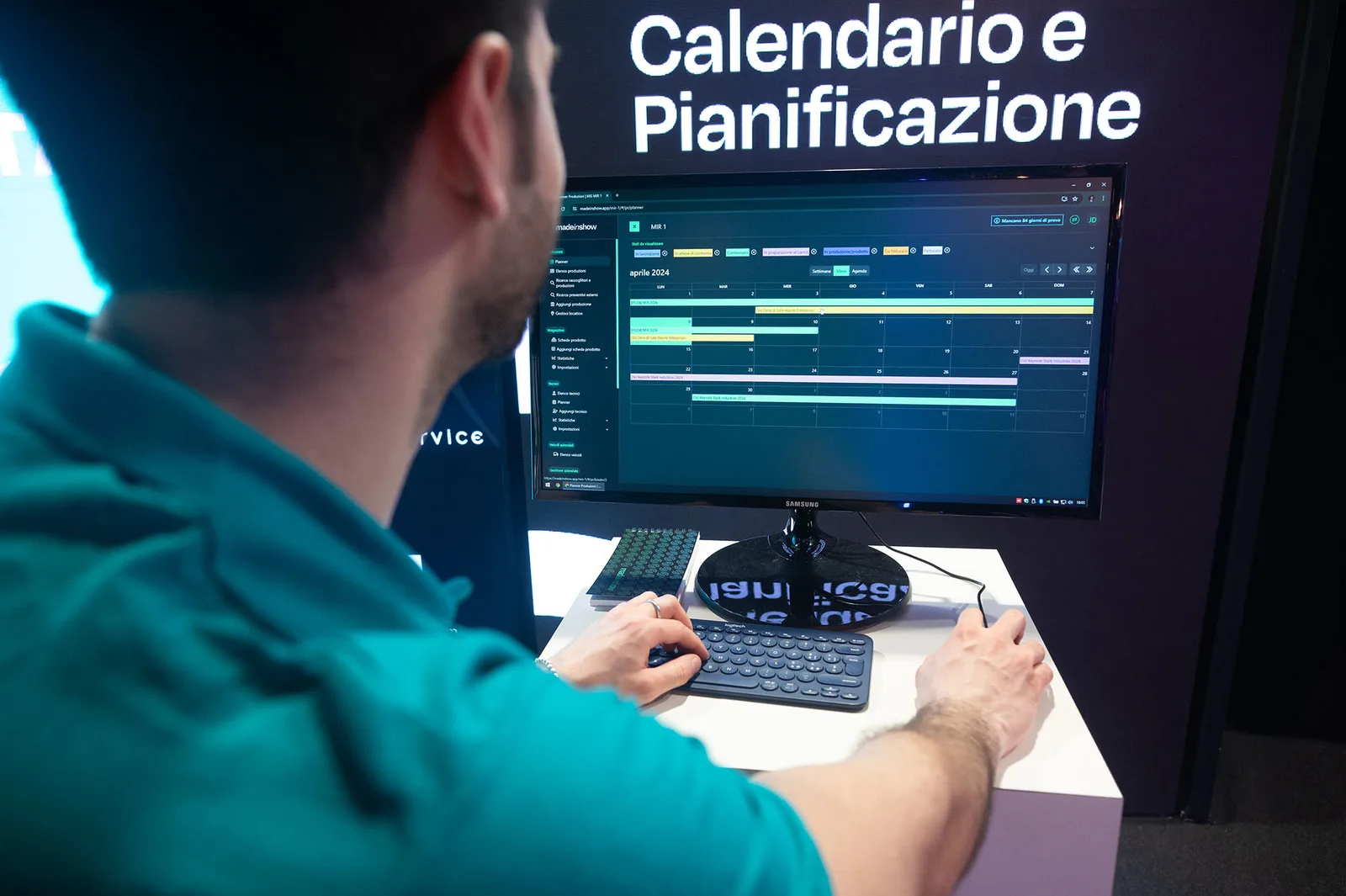 Il planner di MIS su un monitor dello stand