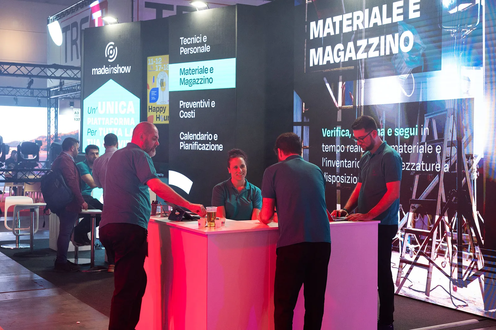Lo stand Made In Show con le quattro aree del prodotto